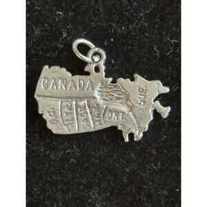 Vtg Sterling Silver Canada Province Map Charm 925 Souvenir Travel